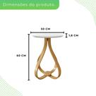 Mesa Lateral de Apoio Tampo Redondo 50cm Rubi Branco Mesa Lateral de Apoio Tampo Redondo 50cm Rubi Branco