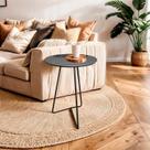 Mesa Lateral de Canto Lateral Paris Metal com Vidro 50x40 Cm