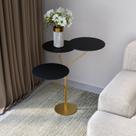 Mesa Lateral de Canto Trieste 65cm 57cm X 57 Cm Preto/Dourado Mesa Lateral de Canto Trieste 65cm 57cm X 57 Cm Preto/Dourado