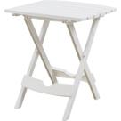 Mesa lateral de pátio Adams White Resin dobrável 39x44x50 cm