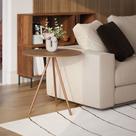 Mesa Lateral Decorativa Gabriela Base Cobre Tampo Redondo Amêndoa - Casa Prime Mesa Lateral Decorativa Gabriela Base Cobre Tampo Redondo Amêndoa - Casa Prime