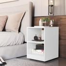 Mesa Lateral Decore Com Rodinhas Multiuso Para Sala De Estar E Quarto Branco