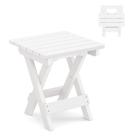 Mesa lateral dobrável LUE BONA HDPS branca 37x32x36cm