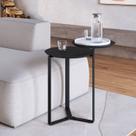 Mesa Lateral Dois Tampos Chanfrada Orgânica 44cm Pé Metal 28022 Artesano Mesa Lateral Dois Tampos Chanfrada Orgânica 44cm Pé Metal 28022 Artesano