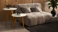 Mesa Lateral e Apoio Redonda Plus Pés Madeira cor Off white - Comprar moveis para sua casa