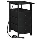 Mesa lateral estreita AMHANCIBLE com carregamento USB