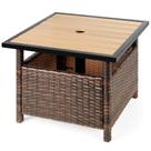 Mesa lateral externa Best Choice Products em vime com orifício para guarda-chuva
