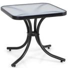 Mesa lateral externa Giantex com tampo de vidro temperado e estrutura de metal