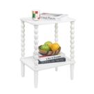 Mesa lateral Fultyle Mesa final branca com prateleira de armazenamento