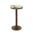 Mesa lateral Fultyle Round Small Drink para espaços pequenos, marrom