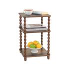 Mesa lateral Fultyle Small End com armazenamento de 3 camadas, marrom rústico
