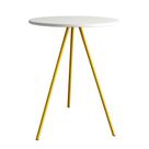 Mesa Lateral Gabriela Wood Branca e Amarela