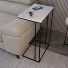 Mesa Lateral Greco 67cm 45cm X 30cm Branco/Preto