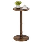 Mesa lateral Homleke Redonda de Madeira Maciça Rústica Castanha 60cm Mesa lateral Homleke Redonda de Madeira Maciça Rústica Castanha 60cm