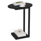 Mesa lateral Hosfais Mesa de café de madeira em forma de C (preta) Mesa lateral Hosfais Mesa de café de madeira em forma de C (preta)