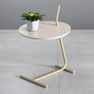Mesa Lateral Leaf Slim 57,5x40x44,5cm Bege/Champanhe