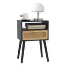 Mesa lateral MaxSmeo Mesa final com armazenamento Mid Century Black