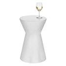 Mesa lateral MDesign, ampulheta redonda, concreto, branco, 56cm
