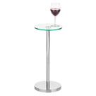 Mesa lateral MDesign Mesa de cabeceira com tampo de vidro transparente/cromada