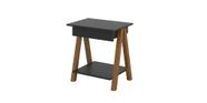Mesa Lateral Old 1 Gaveta Preto Amêndoa Tebarrot