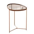 Mesa Lateral Orgânica Alamanda Espelhada com Pés Metálicos Mesa Lateral Orgânica Alamanda Espelhada com Pés Metálicos
