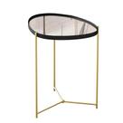 Mesa Lateral Orgânica Alamanda Espelhada com Pés Metálicos Mesa Lateral Orgânica Alamanda Espelhada com Pés Metálicos