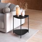 Mesa Lateral Orgânica com Prateleira 44,2cm Pés em Metal