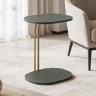 Mesa Lateral Orgânica Para Sala Living Shely L06 material sintético - Lyam Decor