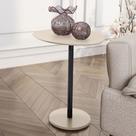 Mesa Lateral Organica Vitta Aco MDF Sala Quarto Sofa Decoracao Freijo Cedro Off White