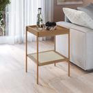 Mesa lateral oslo 43 cm madeira mdp hanover ou nero base metal - artesano
