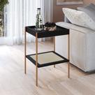 Mesa lateral oslo 43 cm madeira mdp hanover ou nero base metal - artesano