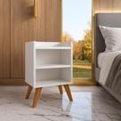 Mesa Lateral para Quarto com 2 Prateleiras Compacta, Prática e Versátil
