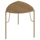 Mesa Lateral Para Sala De Estar Alta Pés Industrial Dourado Alef I03 Louro - Lyam Decor