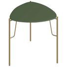 Mesa Lateral Para Sala de Estar Baixa Pés Industrial Dourado Alef I03 Musgo - Lyam Decor