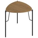 Mesa Lateral Para Sala de Estar Baixa Pés Industrial Preto Alef I03 Louro - Lyam Decor