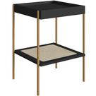 Mesa Lateral Para Sala de Estar Industrial Indy A03 Nero Dourado - Lyam Decor Mesa Lateral Para Sala de Estar Industrial Indy A03 Nero Dourado - Lyam Decor