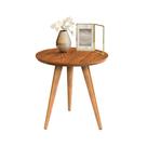 .Mesa Lateral Pé Palito Retrô Decorativa Redonda Classic Freijó
