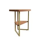 Mesa Lateral Pequena Pés de Ferro 40cm Lile Lukaliam Jequitiba/Off White