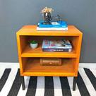 Mesa Lateral Prateleira com pé Style de Ferro e Madeira Industrial Carvalho e Preto Mesa Lateral Prateleira com pé Style de Ferro e Madeira Industrial Carvalho e Preto