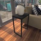 Mesa lateral preta aparador de sofa sala mesa lateral cama