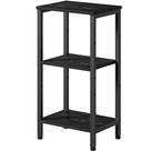 Mesa lateral preta pequena Asgolion 38x28x76 cm Prateleira ajustável