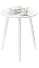 Mesa lateral redonda Apicizon com pernas de madeira branca 42cm x 52cm Mesa lateral redonda Apicizon com pernas de madeira branca 42cm x 52cm