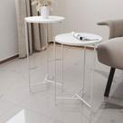 Mesa Lateral Redonda Áquila Branca Tampo Branco