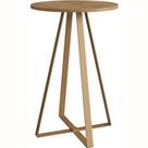 Mesa Lateral Redonda Artesano 65 cm (altura) em MDP Hanover Estrutura Metálica em Aço Dourado