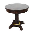 Mesa Lateral Redonda Imbuia Entalhes Pata de Leão Luxo Mesa Lateral Redonda Imbuia Entalhes Pata de Leão Luxo
