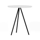 Mesa Lateral Redonda Trilegal ø420x530 Preto-branco
