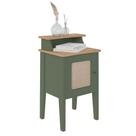 Mesa Lateral Retangular Charlotte 1 PT Verde Menta e Carvalho Mesa Lateral Retangular Charlotte 1 PT Verde Menta e Carvalho