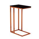 Mesa Lateral Retangular Elena Wood Cobre e Preta Mesa Lateral Retangular Elena Wood Cobre e Preta