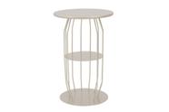 Mesa Lateral Silueta Baixa Redonda Luxo Minimalista Bege Champanhe Mesa Lateral Silueta Baixa Redonda Luxo Minimalista Bege Champanhe