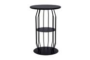 Mesa Lateral Silueta Baixa Redonda Luxo Minimalista Preto Mesa Lateral Silueta Baixa Redonda Luxo Minimalista Preto